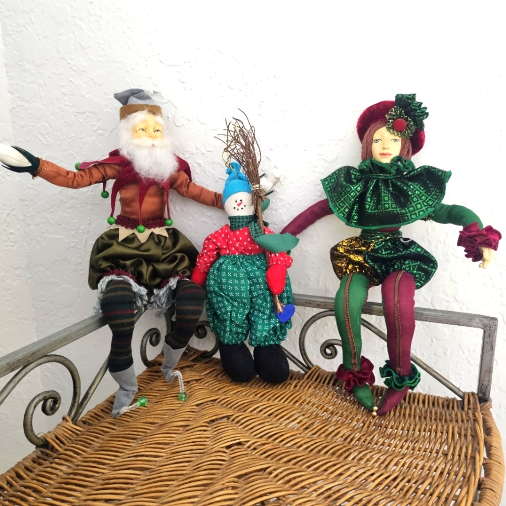 Jester, Santa Claus Elf, Scarecrow Vintage Christmas Mardi Gras Figurines - Picture 3 of 12
